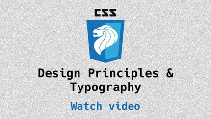 Link to Design Principles and Typography video