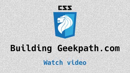 Link to Building Geekpath.com video