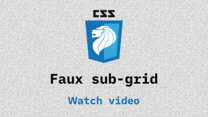 Link to Faux sub-grid video