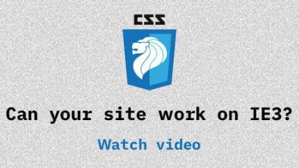 Link to Can your site run on IE3? video